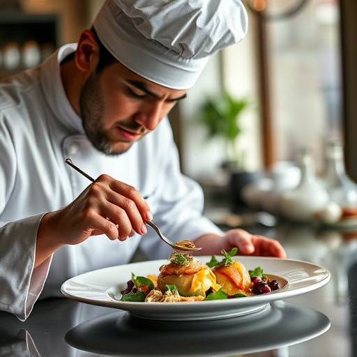 Chef Antoine plating a dish