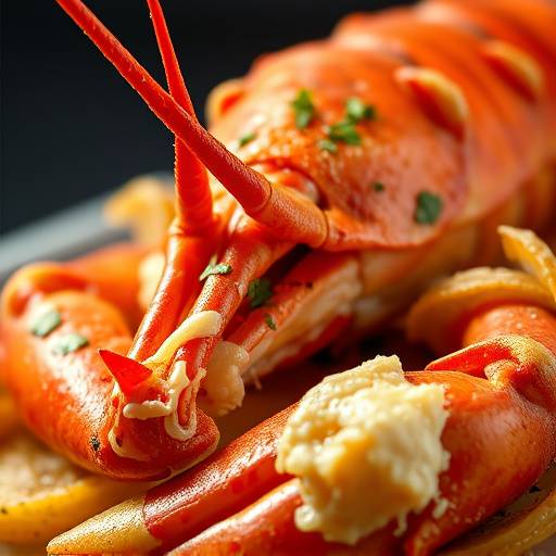 Close-up of perfectly prepared Lobster Thermidor