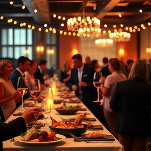 Corporate event celebration at GourmetDelight