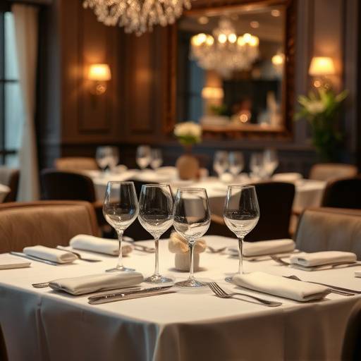 Table setting in a fine restaurant